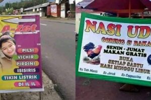 Absurd abis, 11 potret kocak tulisan di spanduk ini bikin yang baca ikutan mikir keras