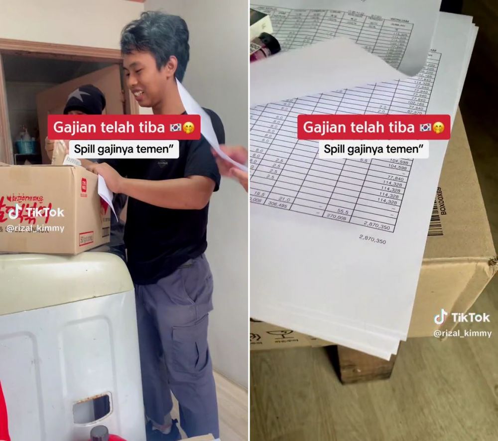 Momen pria pamer slip gaji kerja di Korea, nominalnya bikin gagal fokus dikira mirip UMR Indonesia