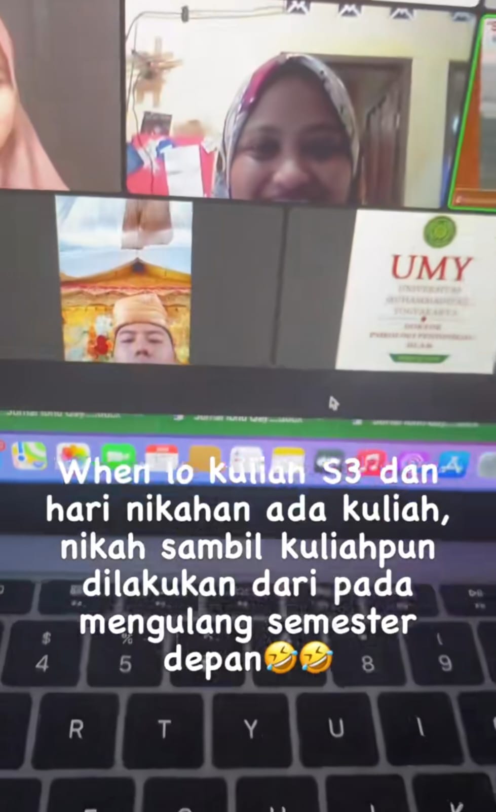 Momen pengantin ikut kuliah di tengah resepsi ini tuai sorotan, definisi totalitas tanpa batas