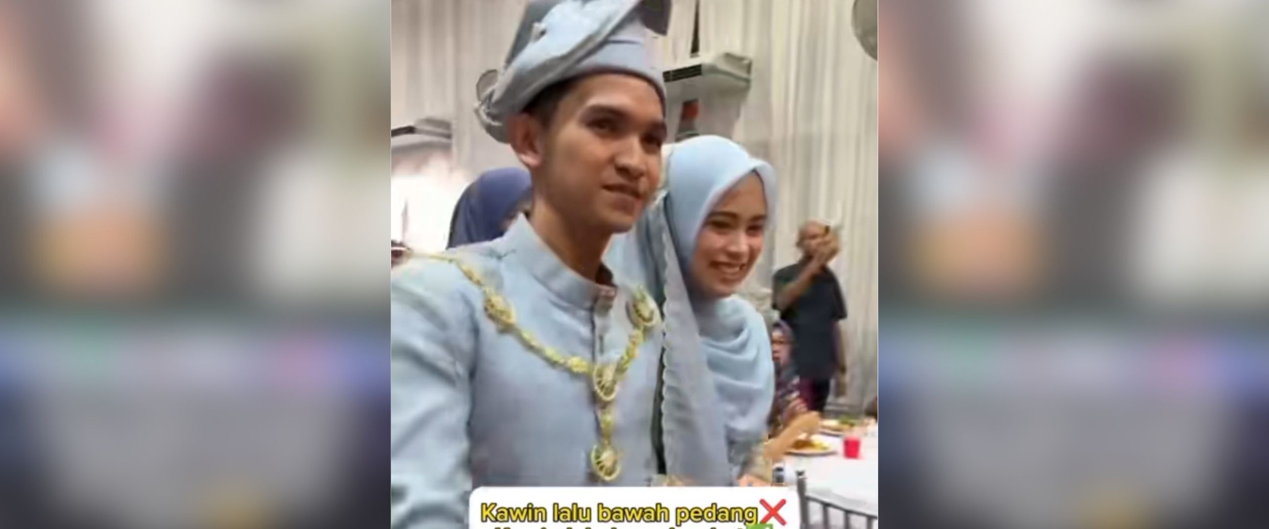 Niatnya pengin kayak upacara pedang pora, cara menyambut pengantin ini malah bikin ketawa geli