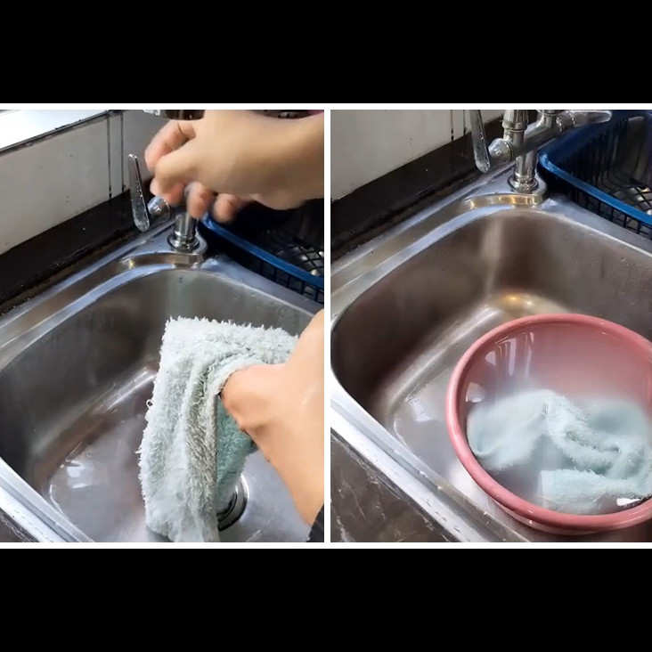 Tanpa disikat, ini cara mencuci lap dapur kotor dan apek agar bersih lagi ditambah 1 bahan dapur