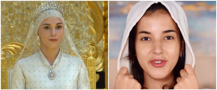 Tasya Farasya recreate makeup pernikahan Anisha Rosnah istri Pangeran Mateen, hasilnya bak kembaran