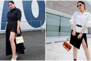 11 Potret Nagita Slavina pakai busana belahan tinggi, gayanya di ultah kakak Nia Ramadhani disorot