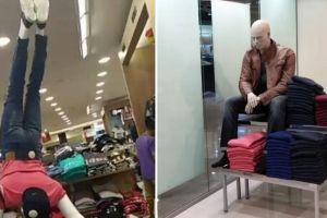 11 Potret kocak pose manekin ini bikin susah bedain sama orang hidup, nyeleneh pol