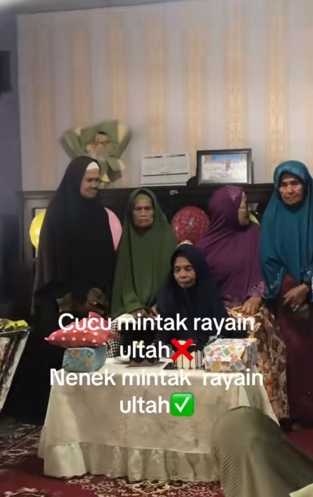 Momen nenek minta dirayain ultah bak anak kecil ini tuai sorotan, idenya nyeleneh tapi bikin ngakak