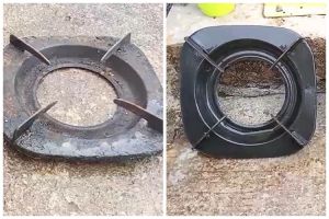 Ampuh tanpa direndam air panas, ini trik bersihkan tungku kompor berkerak pakai tambahan 1 bahan dapur