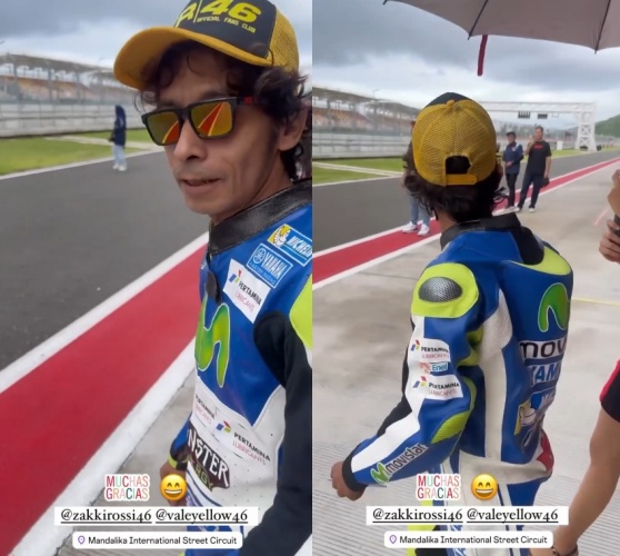 Viral sosok pria asal Indonesia gayanya mirip Valentino Rossi, sang pembalap beri respons tak terduga
