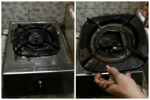 Tanpa direndam air panas, ini cara jitu bersihkan karat dan kerak di tungku kompor pakai 2 bahan dapur