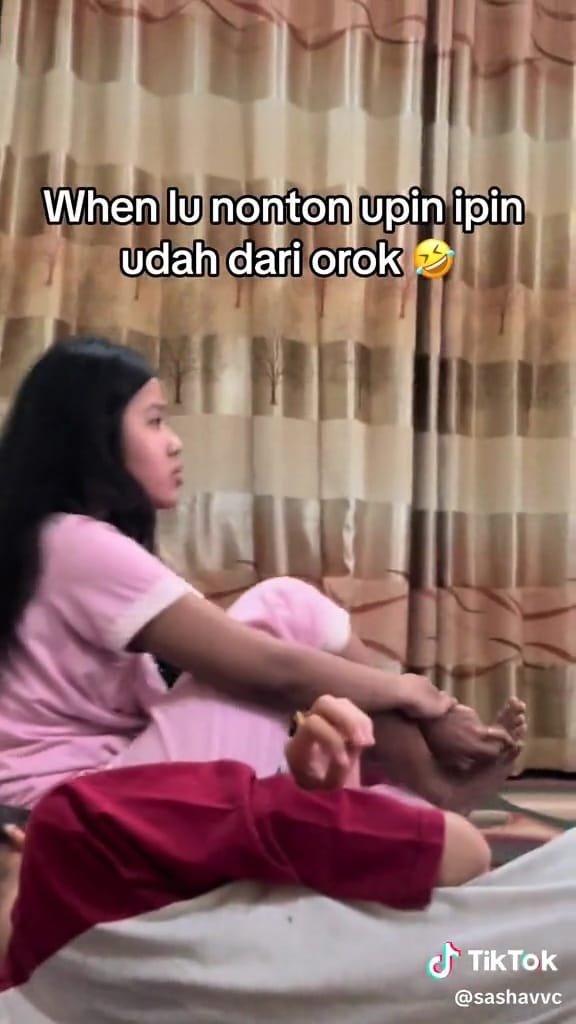 Definisi menua bersama, cewek hafal tiap dialog Upin-Ipin gegara nonton sejak bocah ini kocak pol