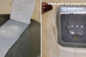 Momen wanita heran lihat air mengalir di rumahnya lewat stop kontak, ternyata ini penyebabnya