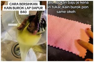 Tak perlu direndam detergen, ini trik cuci lap dapur berminyak dan penuh noda agar bersih kesat lagi