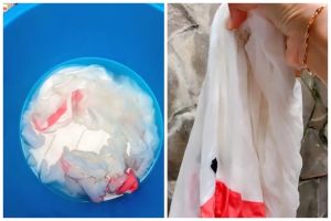Tanpa disikat, ini trik hilangkan noda bintik hitam akibat jamur di mukena cuma tambah 1 bahan dapur