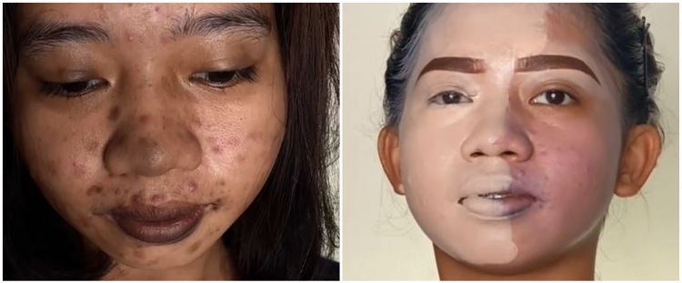 Transformasi wanita penuh jerawat dirias jadi mulus bak princess ini hasil akhirnya manglingi