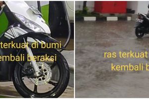Momen ibu bawa motor ke pom bensin pakai helm nyeleneh ini bikin petugas pengin ketawa tapi sungkan