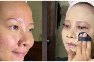 Transformasi makeup pengantin wanita dengan wajah berpori besar ini hasilnya manglingi bak beda orang