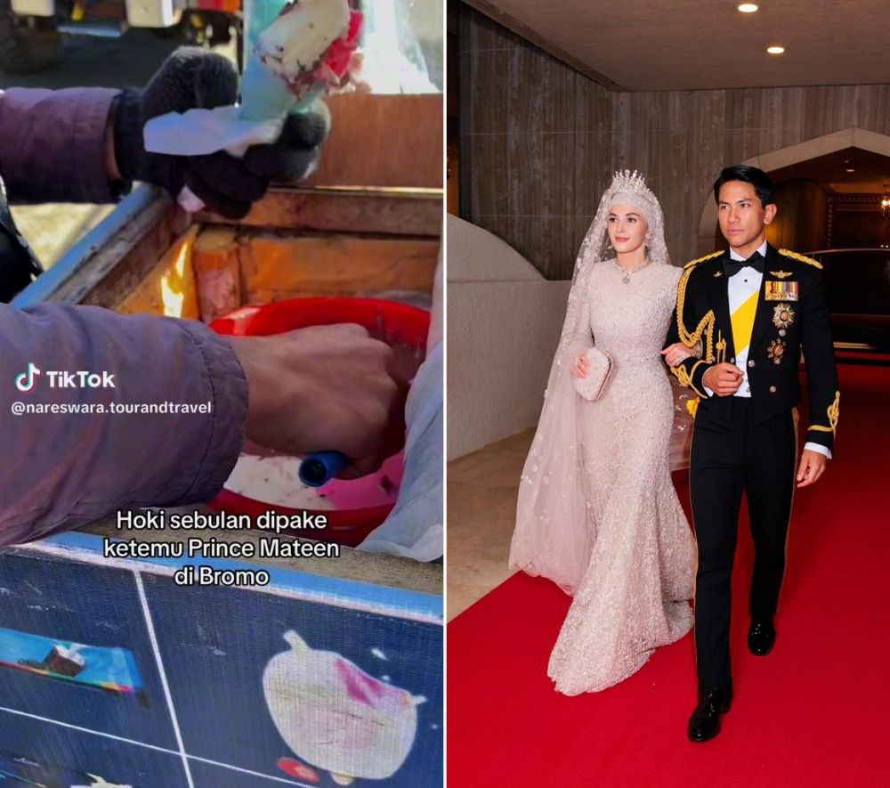 Potret penjual es krim di Bromo disebut mirip Prince Mateen, warganet: abis nikah langsung cari cuan