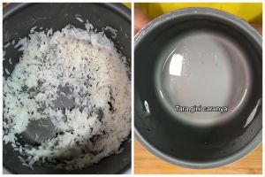Tak perlu direndam air panas semalaman, cara pria bersihkan kerak nasi di rice cooker ini praktis abis