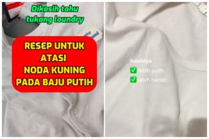 Tanpa direndam larutan pemutih, ini cara hilangkan noda di pakaian putih cuma pakai 2 bahan dapur