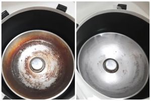 Tak perlu sabun cuci piring, ini trik bersihkan kerak gosong di dasar rice cooker dengan 2 bahan dapur