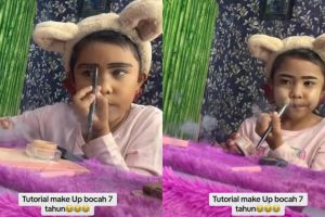 Cantik tanpa jasa MUA, potret transformasi makeup bocah usia 7 tahun ini hasilnya bak beda orang