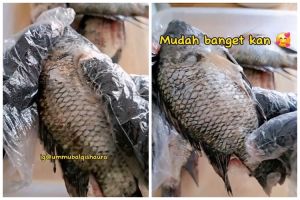 Cukup 5 menit, wanita ini punya trik aman bersihkan sisik ikan tanpa pisau atau alat