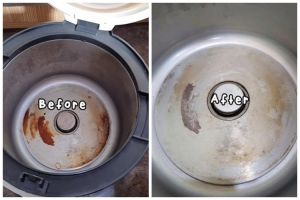 Tanpa disiram cuka, ini trik bersihkan noda gosong di dasar rice cooker cuma pakai 1 bahan sederhana
