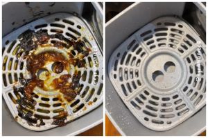 Tanpa digosok spons, ini trik bersihkan kerak membandel di dasar air fryer cukup pakai 1 bahan dapur