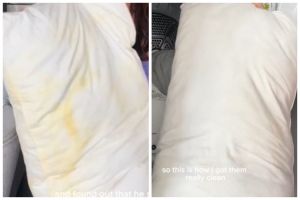 Tak perlu ditambah bahan pemutih, ini trik mencuci bantal penuh noda kuning pakai 2 bahan dapur
