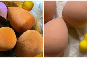 Tanpa dicuci air atau minyak zaitun, ini cara bersihkan spons makeup bernoda hitam pakai 1 bahan dapur