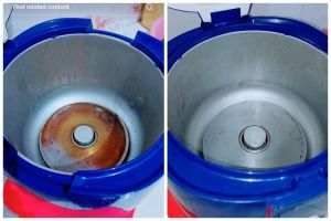 Tak perlu bahan pembersih apapun, ini cara basmi noda gosong di dasar rice cooker pakai 2 alat
