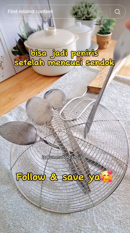 Bukan untuk peniris makanan, aksi wanita tunjukkan fungsi lain saringan ini uniknya tak terduga