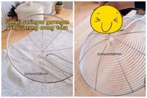 Bukan untuk peniris makanan, aksi wanita tunjukkan fungsi lain saringan ini uniknya tak terduga