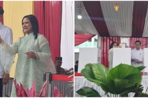 Momen Jokowi & Iriana semringah pamer kelingking bertinta usai nyoblos, ini harapannya di Pemilu 2024