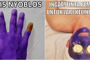 30 Meme lucu tinta ungu habis nyoblos ini kocaknya nggak ada lawan, bikin tensi politik jadi cair