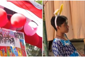 Semarakkan partisipasi pemilih, aksi KPPS pria di Samarinda pakai daster ini bikin emak-emak ngakak