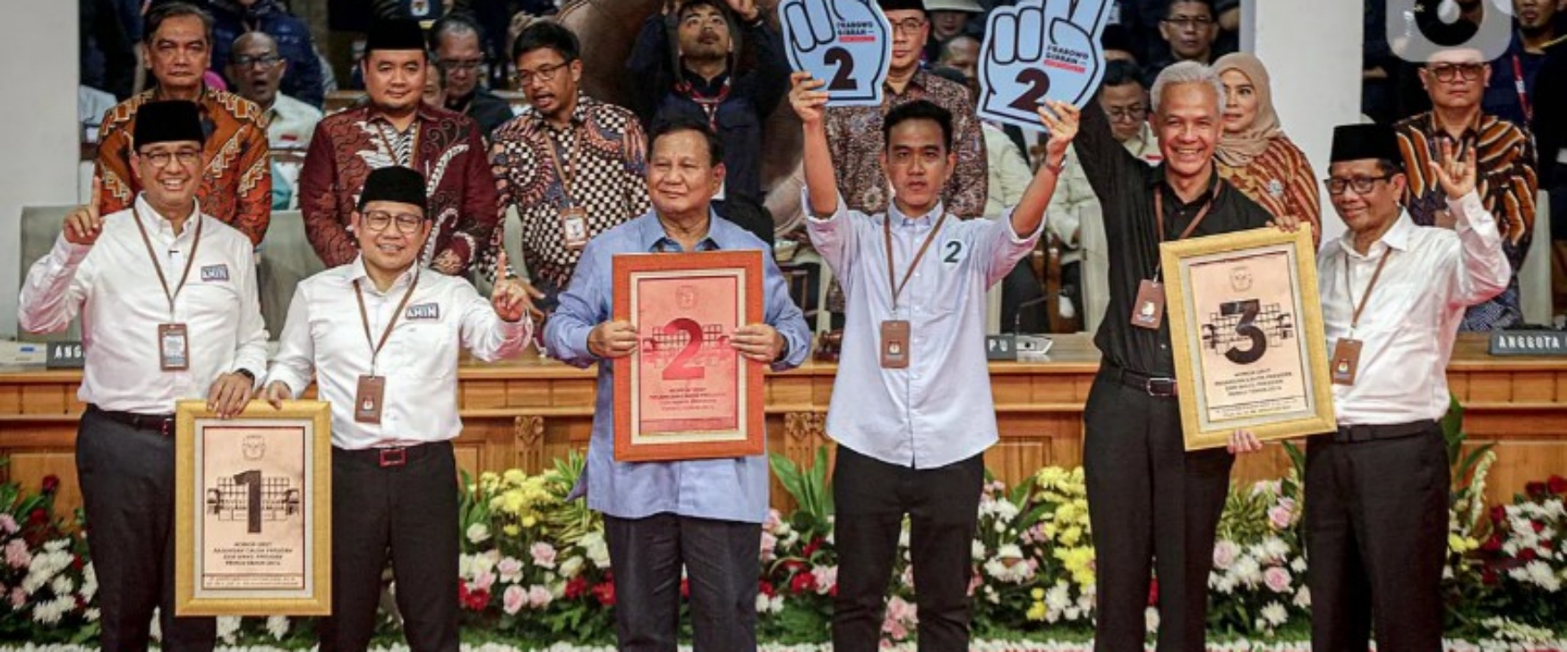 Hasil sementara quick count 6 lembaga survei Pilpres 2024, Prabowo-Gibran menang satu putaran