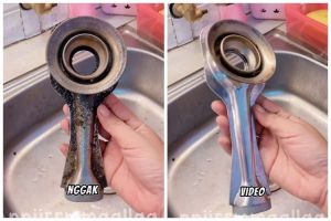 Tak perlu direndam cuka dan sitrun, ini trik bersihkan corong burner kompor yang hitam dan berminyak