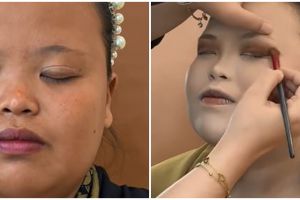 Transformasi makeup wanita dengan tubuh berisi dirias MUA ini hasilnya manglingi bak princess