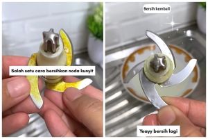 Bukan garam atau baking soda, ini cara basmi noda kunyit di pisau blender agar bersih tak berbekas