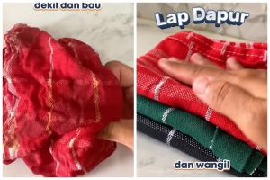 Bukan pakai sabun cuci piring, ini trik cuci lap dapur dekil dan bau agar bersih kesat dalam 10 menit
