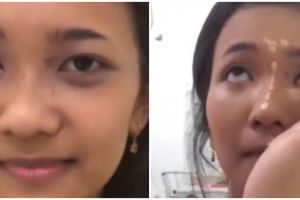 Transformasi makeup wanita dengan wajah berkantung mata tebal ini hasilnya flawless bak idol Korea