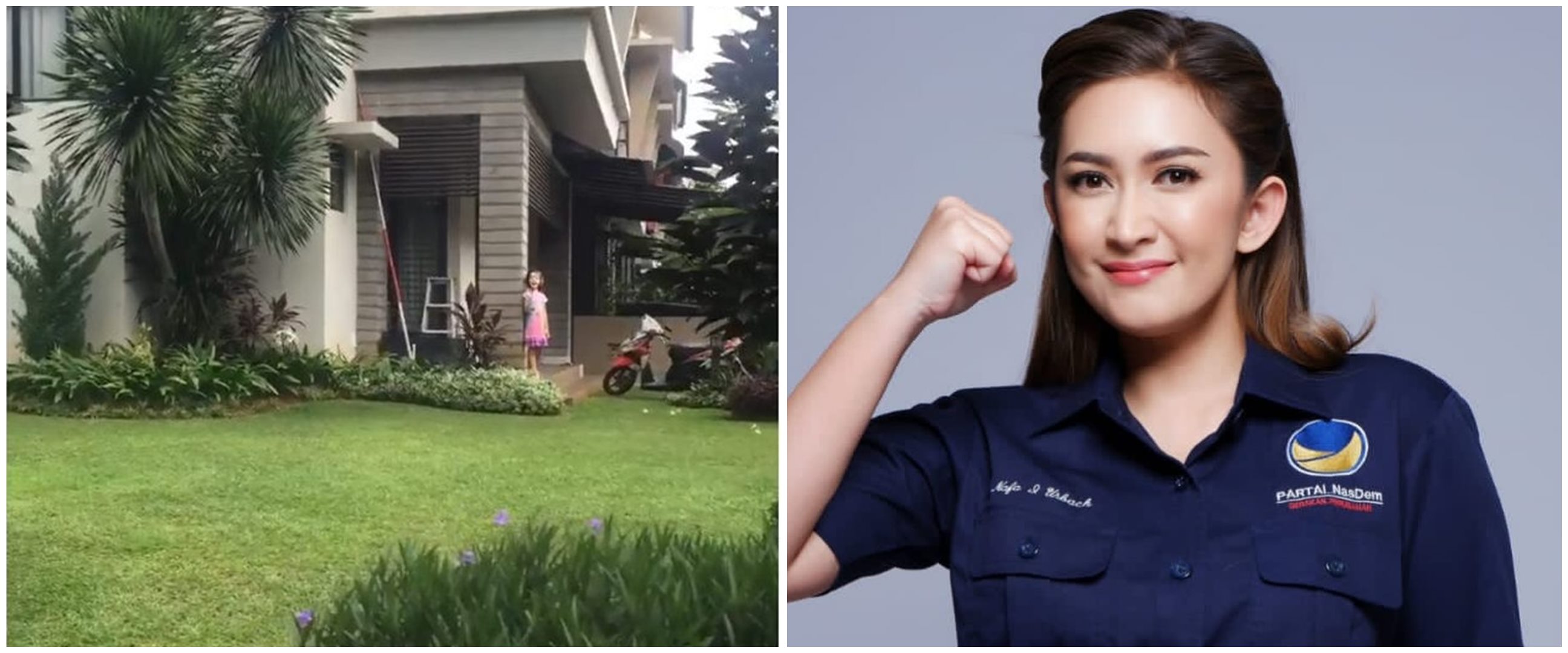 11 Potret rumah Nafa Urbach ini nggak cuma luas tapi asri, kitchen set kayunya klasik banget