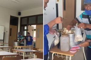 Pedagangnya sampai dibawa masuk, momen dosen traktir mahasiswanya ini bikin semangat belajar