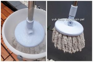 Tak perlu disikat, ini trik membersihkan kain pel dekil jadi kinclong lagi cukup pakai 3 bahan dapur