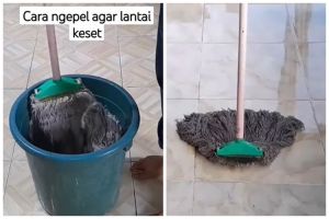 Tanpa dicampur sitrun, trik mengepel lantai licin dan kotor ini jadi bersih kesat pakai 1 bahan dapur