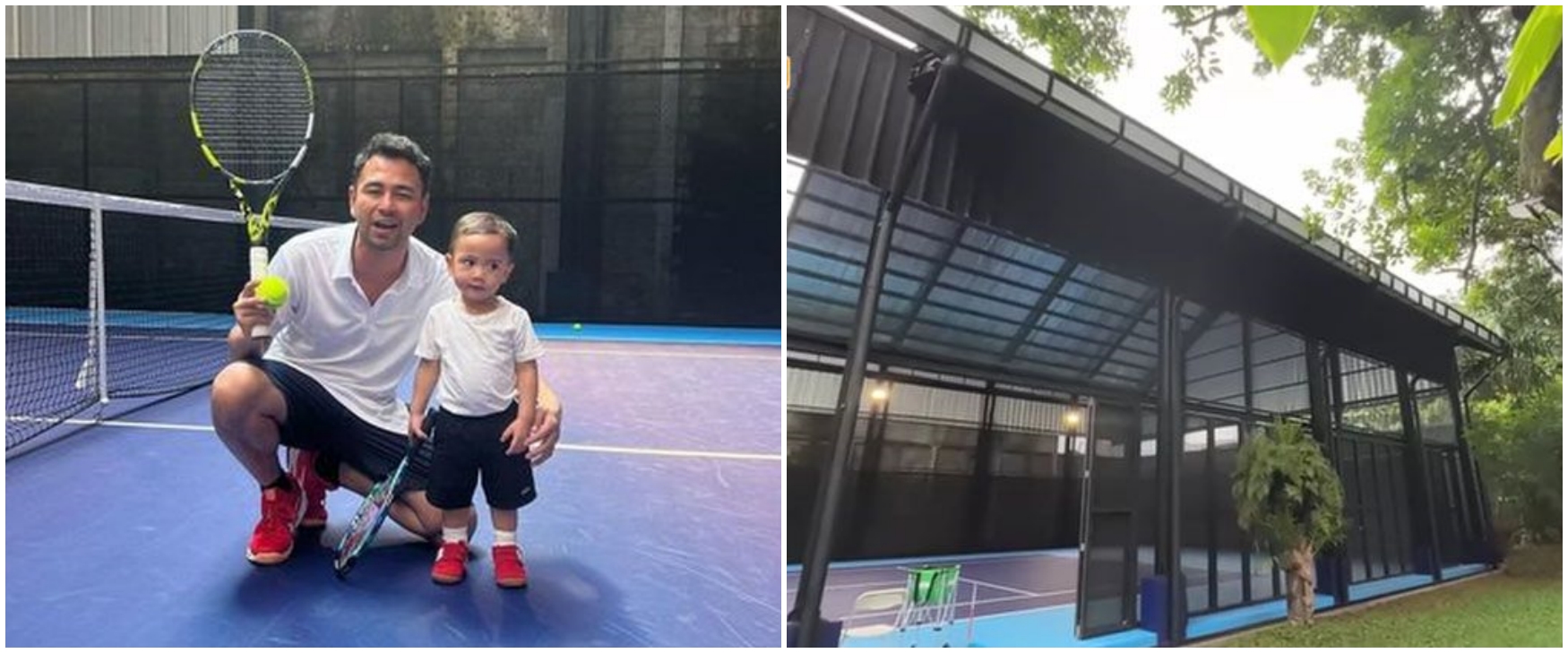 Habiskan dana Rp 3 M, 9 potret lapangan tenis di rumah Raffi Ahmad ala court turnamen internasional