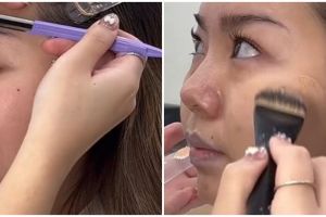 Transformasi makeup wanita berpipi chubby dirias ala Korea ini hasilnya flawless bak seleb K-pop