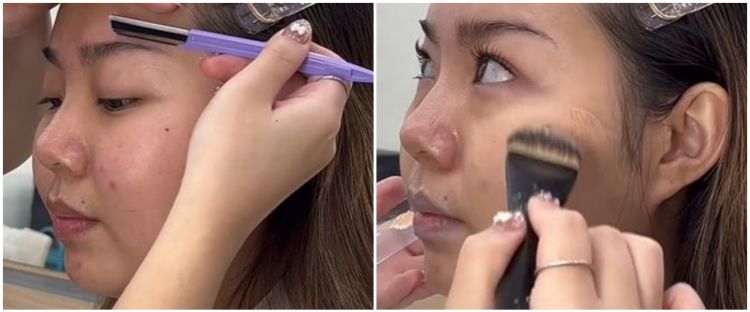 Transformasi makeup wanita berpipi chubby dirias ala Korea ini hasilnya flawless bak seleb K-pop