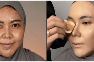 Transformasi makeup wanita dengan wajah tembeb & berjerawat, hasilnya cantik paripurna bak putri raja