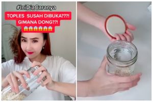 Tak perlu keluarkan tenaga ekstra, cara wanita buka tutup toples tersendat ini mudah pakai 1 alat